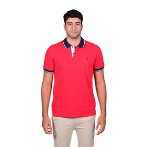 Remera Polo Manga Corta Gráfico Combinado Classic Fit Rojo/Azul Marino Hombre Regatta