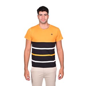 Remera Manga Corta Mostaza Rayada Hombre Ted Lapidus