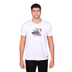 Remera Manga Corta Blanco Graphic Logo Classic Fit Hombre Beverly
