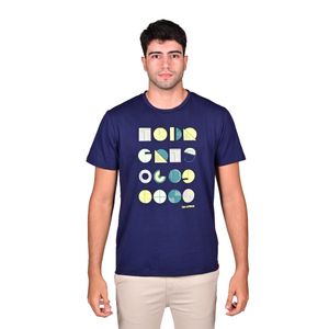 Remera Manga Corta Azul Marino Graphic Hombre Ted Lapidus