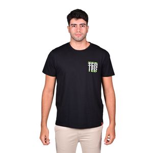 Remera Manga Corta Negro Graphic Hombre Ted Lapidus