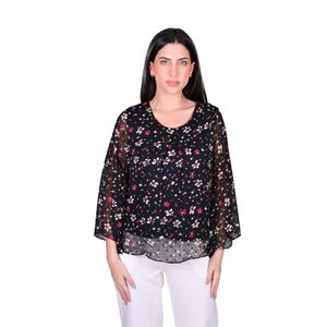 Blusa Manga Larga En Gasa Estampada Mujer L'exclusif