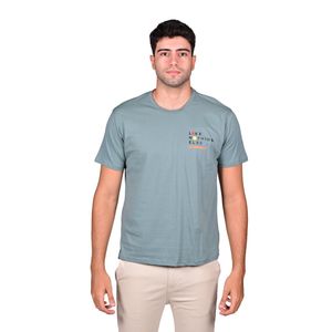 Remera Manga Corta Verde Like Nothing Else Graphic Lateral Hombre Hummer