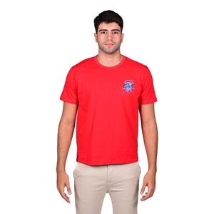 Remera Manga Corta Rojo Graphic Lateral Hombre Hummer