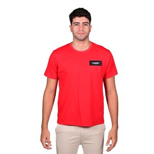 Remera Manga Corta Rojo Placa Goma Lateral Hombre Hummer