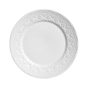 Plato Principal Borde Decorado Madeleine Ravenna 26 Cm Blanco Porto Brasil
