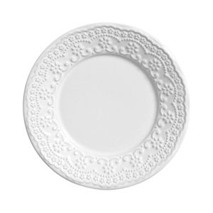 Plato De Postre Borde Decorado Madeleine Ravenna 20,5 Cm Blanco Porto Brasil