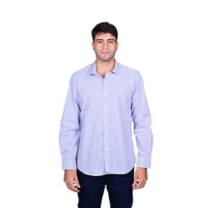 Camisa Manga Larga Azul Blanco Rayas Fantasía Hombre New Green