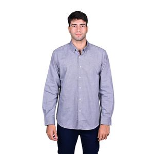 Camisa Manga Larga Básica Navy Fantasía Hombre New Green