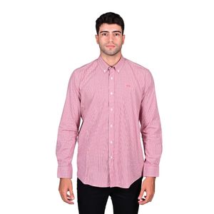 Camisa Manga Larga A Cuadros Rojo Hombre Oscar De La Renta
