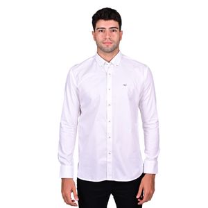 Camisa Manga Larga Lisa Blanco Hombre Oscar De La Renta
