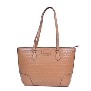 Cartera Para Dama Tote Geométrica Marrón Claro 11.23L Chenson