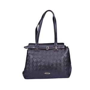 Cartera De Hombro Diseño Tejido Negro 37L Mujer Chenson