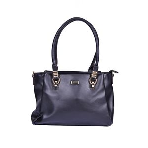 Cartera Clásica Con Asas Redondeadas Y Detalles Dorados Negro Mujer Chenson