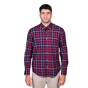 Camisa Manga Larga Cuadros Azul Rojo Hombre Hummer