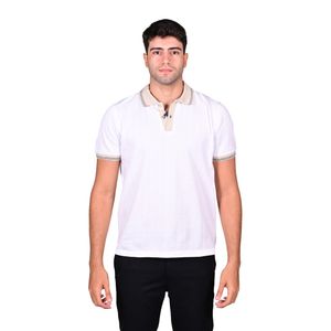 Polo Manga Corta Texturizado Modelo G.P Comb Blanco/Beige Hombre Regatta