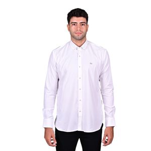 Camisa Manga Larga Lisa Blanco Hombre Oscar De La Renta