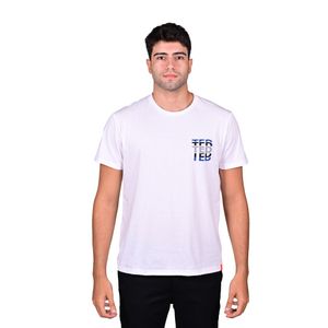 Remera Manga Corta Estampada Modelo Grapic Blanco Hombre Ted Lapidus