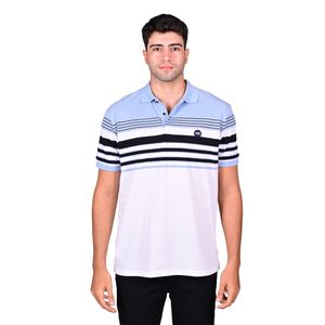 Polo Manga Corta Rayado Modelo Rayaic Celeste Hombre Ted Lapidus