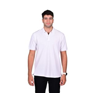 Remera Polo Manga Corta Liso Fantasy Blanco Hombre Oscar De La Renta