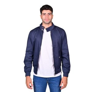 Campera Cuello Alto Con Botón Pretina Puño Azul Hombre Berverly