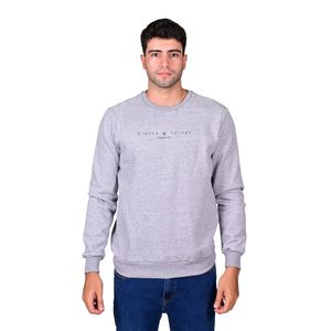 Canguro Capucha Simple Things Letter Fleece Gris Melange Hombre Connection