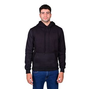 Canguro Con Capucha Basic Fleece Negro Hombre Connection