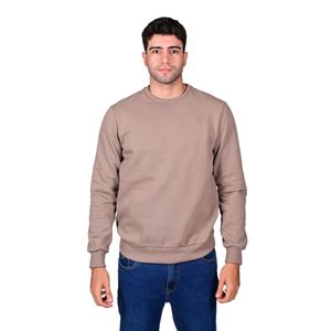 Sweater Con Cuello Redondo Basic Fleece Khaki Hombre Connection