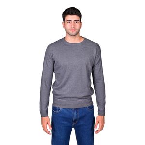 Sweater Basic Gris Melange Masculino New Green