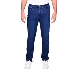 Jeans Azul Oscuro Básico con Costura Beige Classic Fit Masculino Beverly