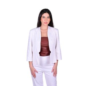 Blazer Estilo Spencer En Brocato Forrado Blanco Mujer Juliette