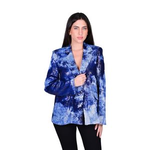 Blazer En Lentejuelas Estampado Azul Efecto Nublado Mujer Juliette