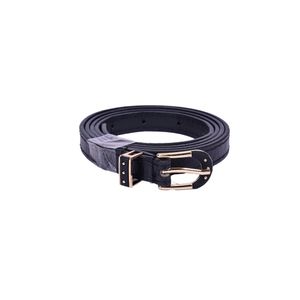 Cinturón Negro Con Hebilla Dorada Modelo Clásico Mujer