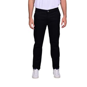 Pantalón Cargo Bolsillos Laterales Negro Hombre Connection