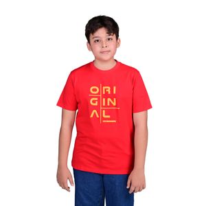 Remera Manga Corta Estampada Rojo Niño Hummer