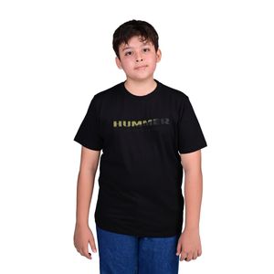 Remera Manga Corta Estampada Logo Negro Niño Hummer