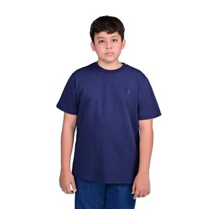 Remera Manga Corta Básica Azul Marino Niño Hummer