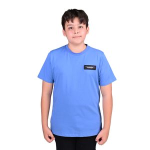 Remera Manga Corta Con Detalle De Etiqueta Azul Claro Niño Hummer