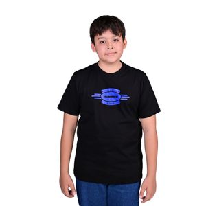 Remera Manga Corta Con Logo Estampado Negra Niño Hummer