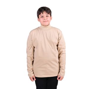 Polera Manga Larga Cuello Alto Beige Unisex Stitches