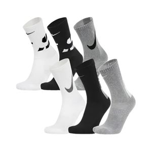 Medias Deportivas Acolchadas Pack De 6 Combinado Everyday Cushion Crew Blanco Negro Gris Nike