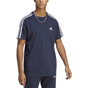 Remera Manga Corta Azul Marino 3-Stripes Single Jersey Adidas Ajuste Clásico para Hombre