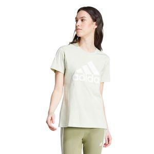 Remera Manga Corta Verde Loungewear Essentials Logo Mujer Adidas