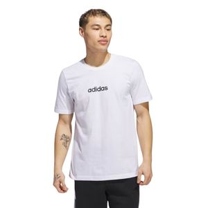Remera Blanca Estampada Essentials Linear Single Hombre Adidas