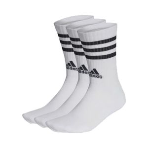 Medias Deportivas adidas Blancas 3 Stripes Clásicas Acolchadas – Pack de 3 Pares