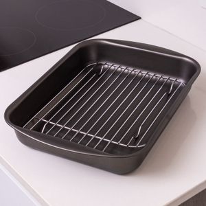 Fuente rectangular con grill 34cm