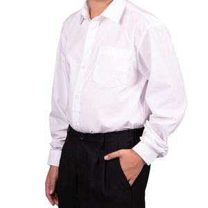 Camisa Manga Larga Blanca Unisex Adolescentes