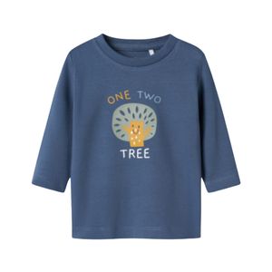 Remera Manga Larga Estampada Azul Niño Nameit