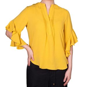 Blusa 3/4 Cuello Mao Mujer Tiare