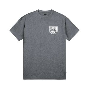 Remera Manga Corta Lateral Graphics Posterize Gris Oscuro Melange Hombre Puma